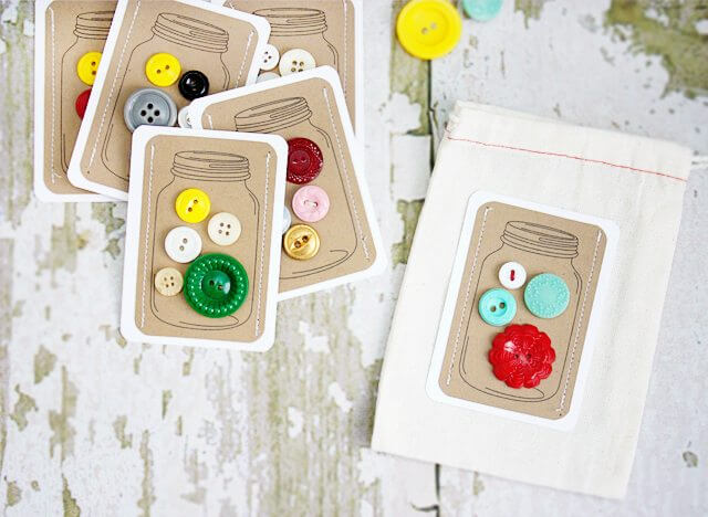 Little Jars Of Buttons Gift Tags Art Idea For Kids