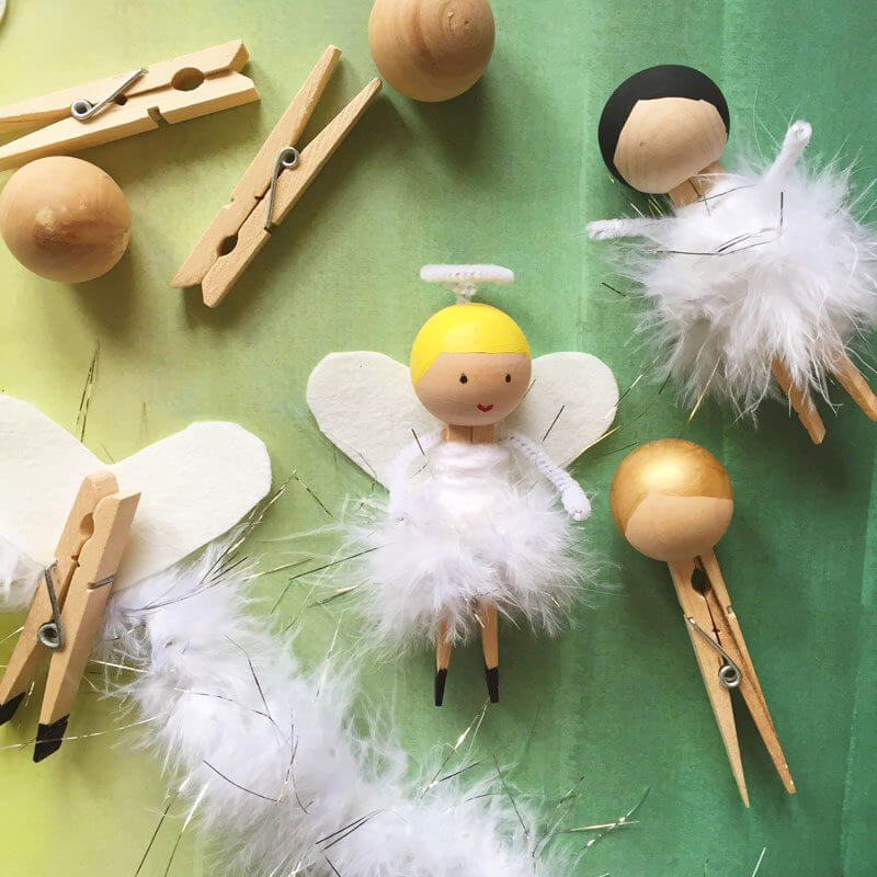 Lovely Clothespin Angel Crafts For Kids