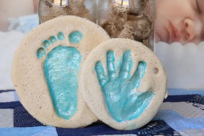 Lovely Salt Dough Hand & Footprint Decor Craft Idea For Kids To Make With Adults Salt Dough Craft Ideas For Kids To Make With Adults