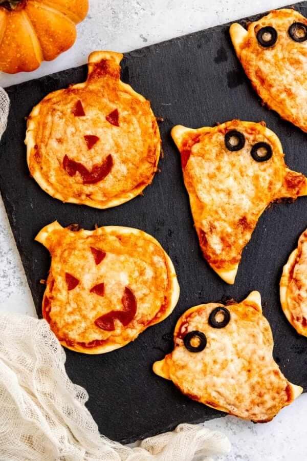 Mini Halloween Pizza Party Dish Idea For Food Decoration