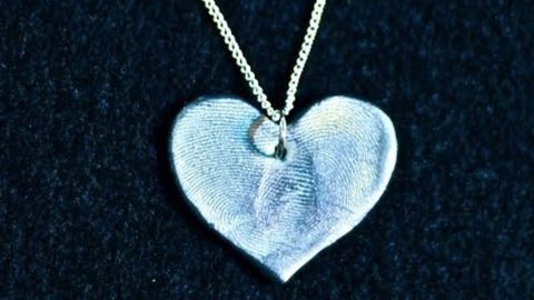 Mother's Day Salt Dough Fingerprint Heart Necklace Gift Idea