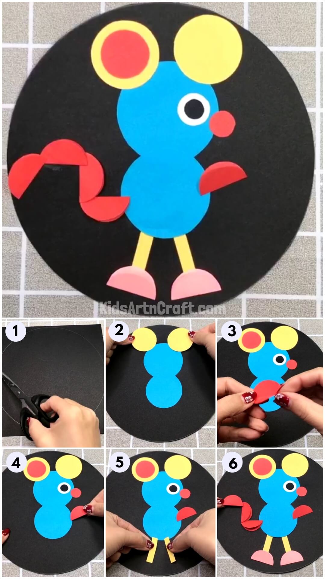 Mouse Craft For Kindergarteners with Paper Circles