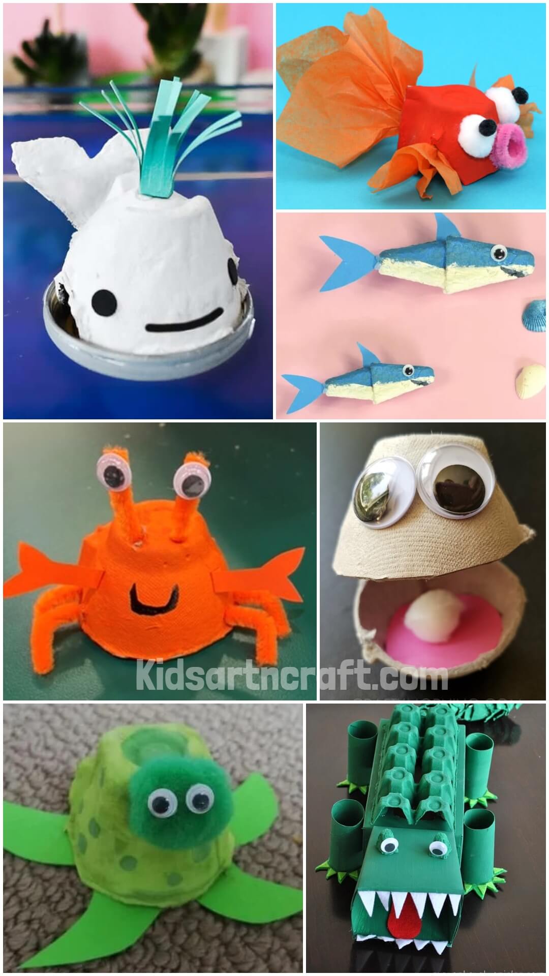 Ocean Animal Egg Carton Crafts
