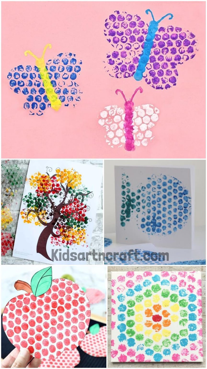Painting Hacks With Bubble Wrap - Kids Art & Craft