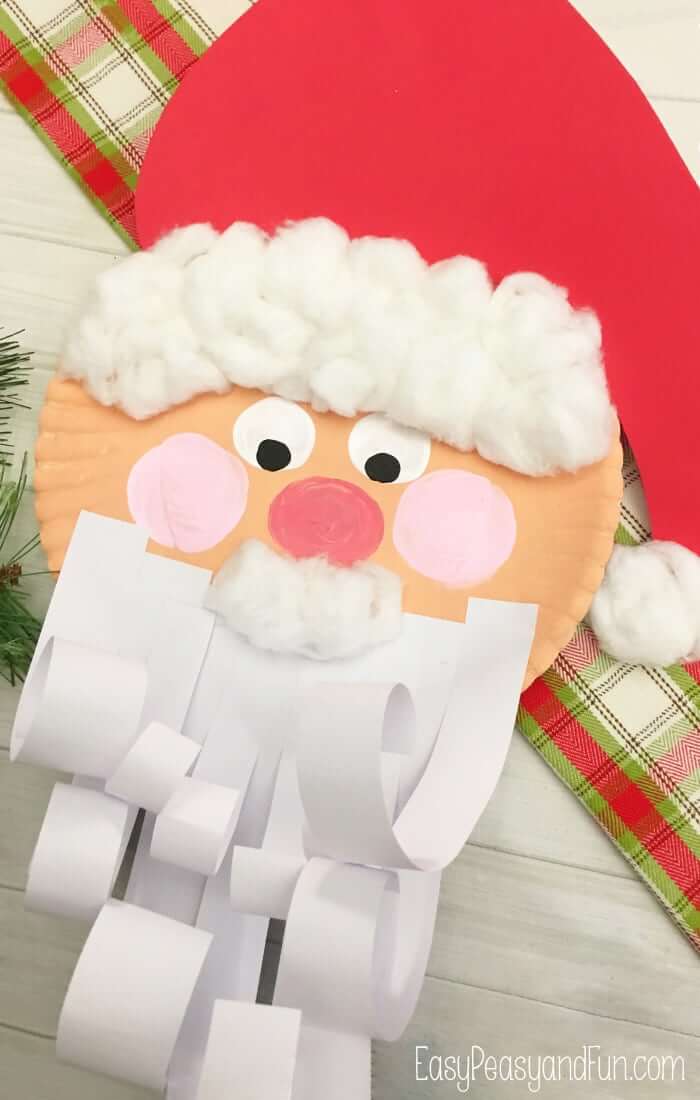 Paper Plate & Card Stock Santa Craft For Toddlers