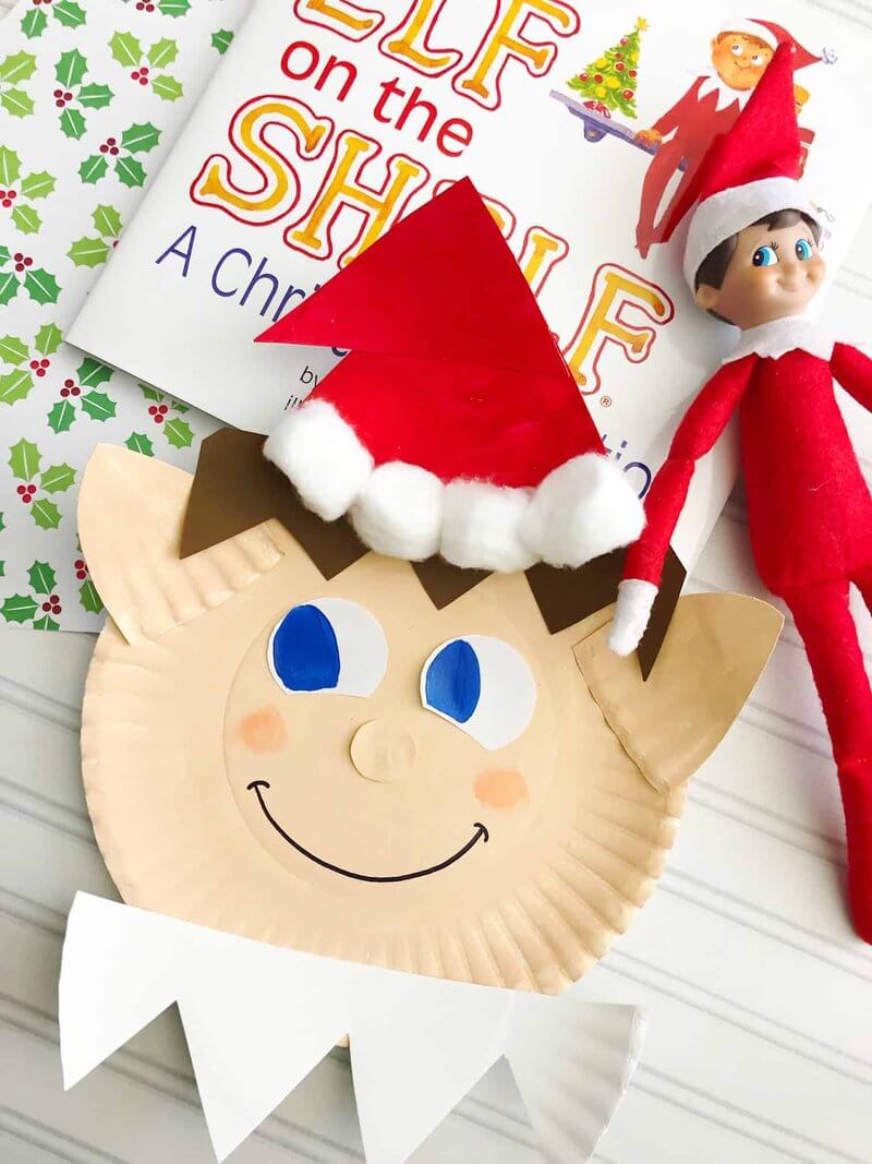 Paper Plate & Cotton Balls Elf Craft Ideas for Toddlers
