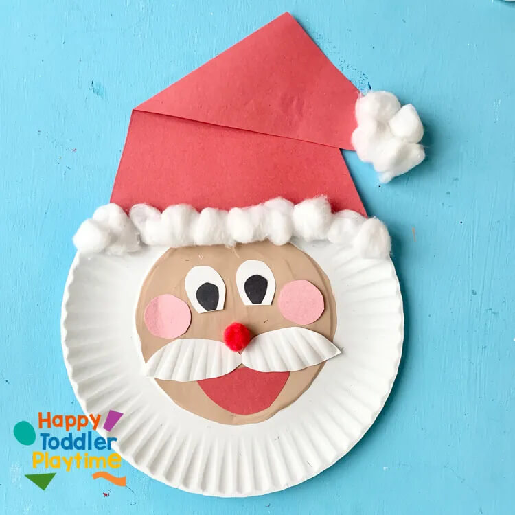 Paper Plate & Red Card Stock  Santa Craft For Kids