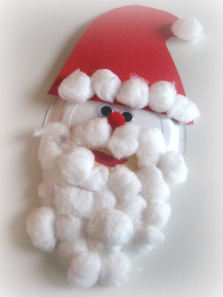 Paper Plate Cotton Balls Santa Craft For Toddlers Paper Plate Santa Craft Ideas for Kids