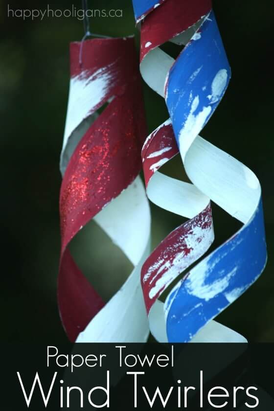 Patriotic Wind Twirlers Craft Project With Empty Paper Towel Roll