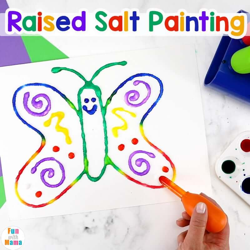 Pretty Butterfly Salt Painting Ideas For Kindergartners