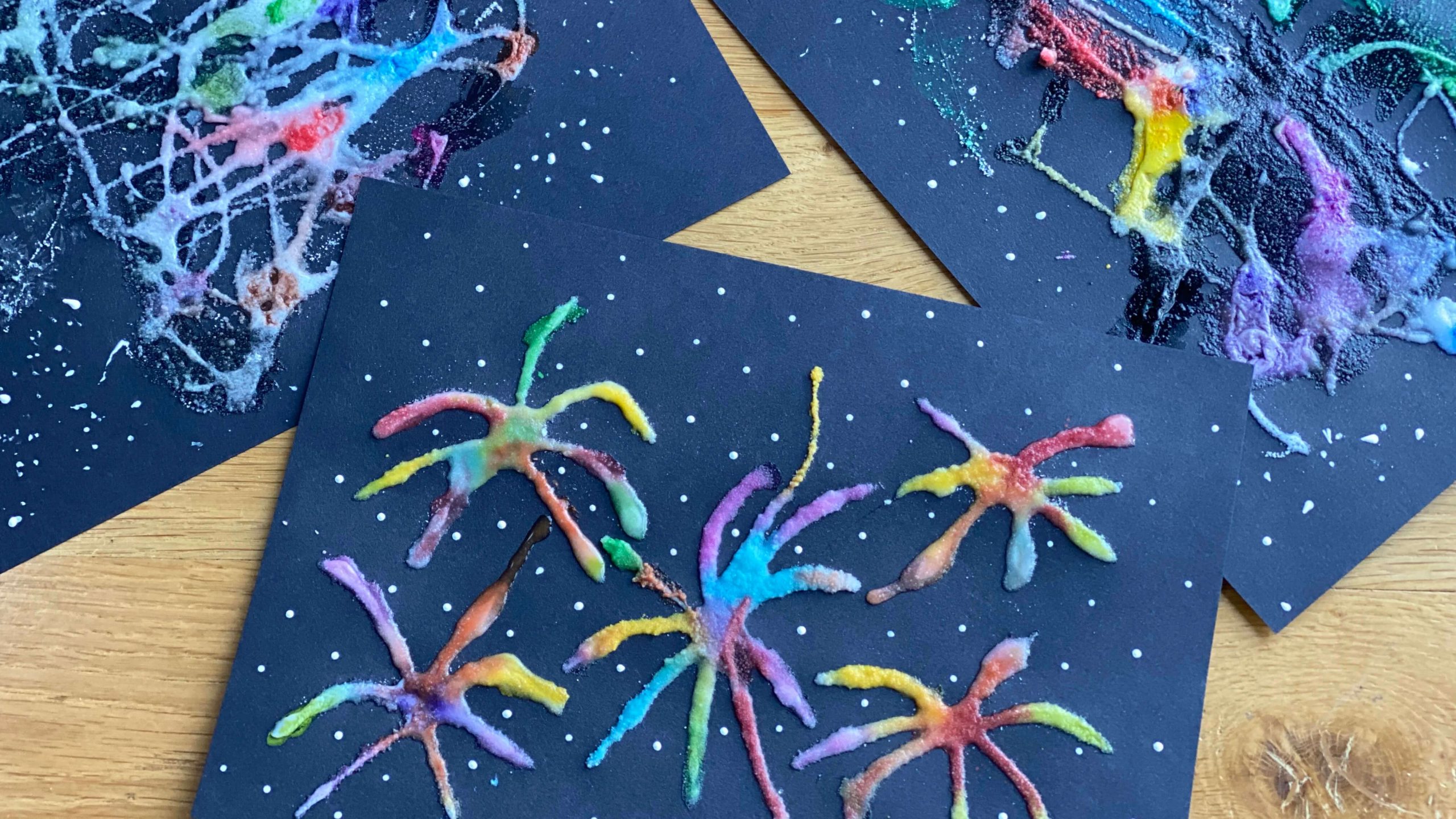 Pretty Fireworks Craft For School Projects Using Salt