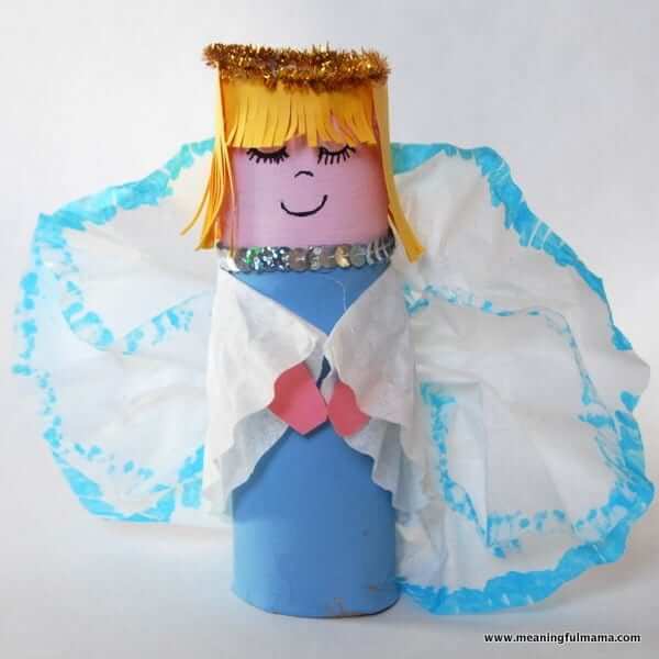 Pretty Toilet Roll Angel Craft For Kids