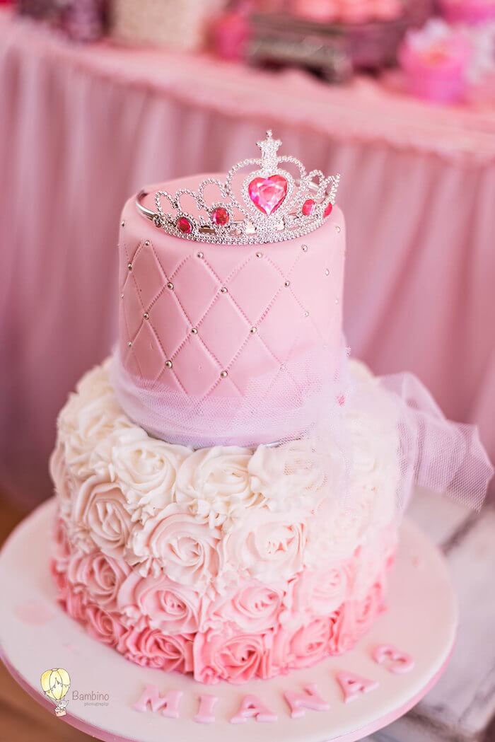 Princesses First Birthday Party Cake Decoration Idea For Themed Party