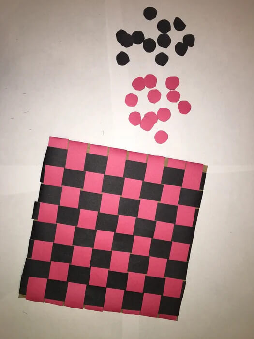 Recycled Checkerboard Game Craft Using Cardboard & Construction Paper