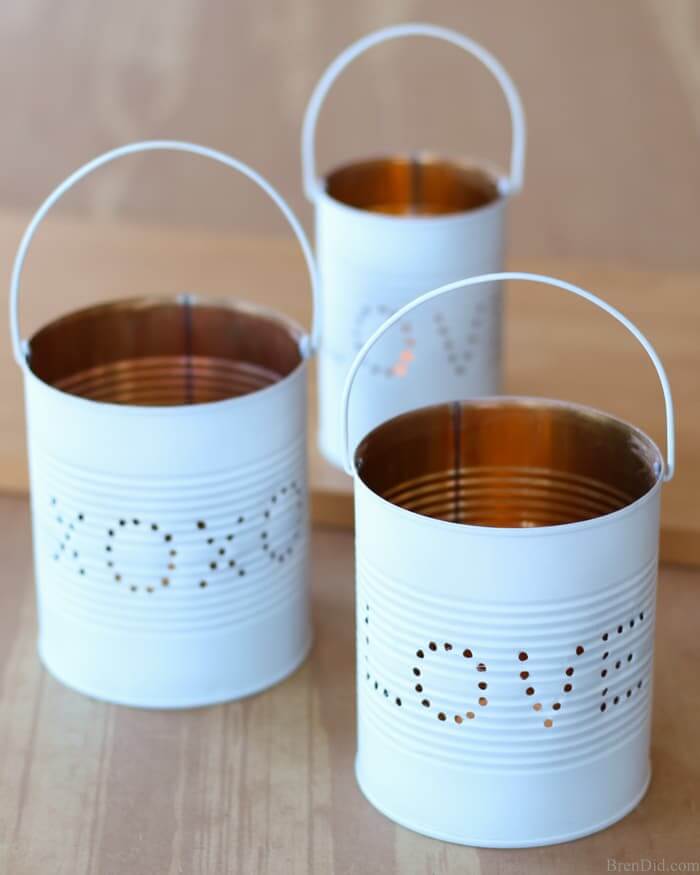 Recycled Cute Tin Can Lantern Decoration DIY Craft IdeaRecycled Tin Can Decoration Ideas
