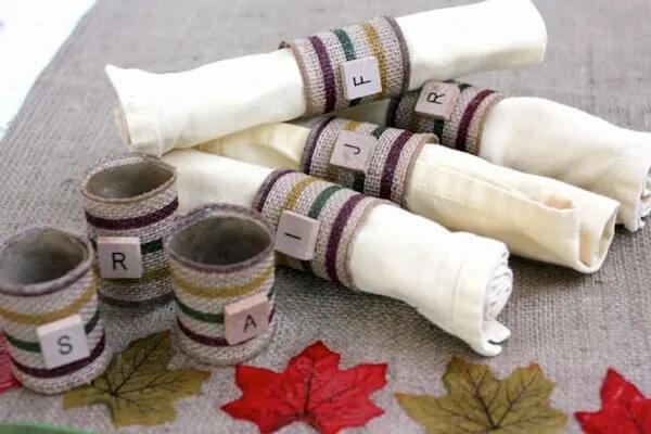 Recycled Paper Towel Rolls Napkin Rings Craft For Home DecorPaper Towel Roll Crafts