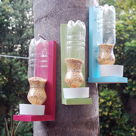 Recycled Plastic Bottle Bird Feeder Craft Project For Kids