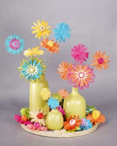 Recycled Plastic straw flower For Home Decor