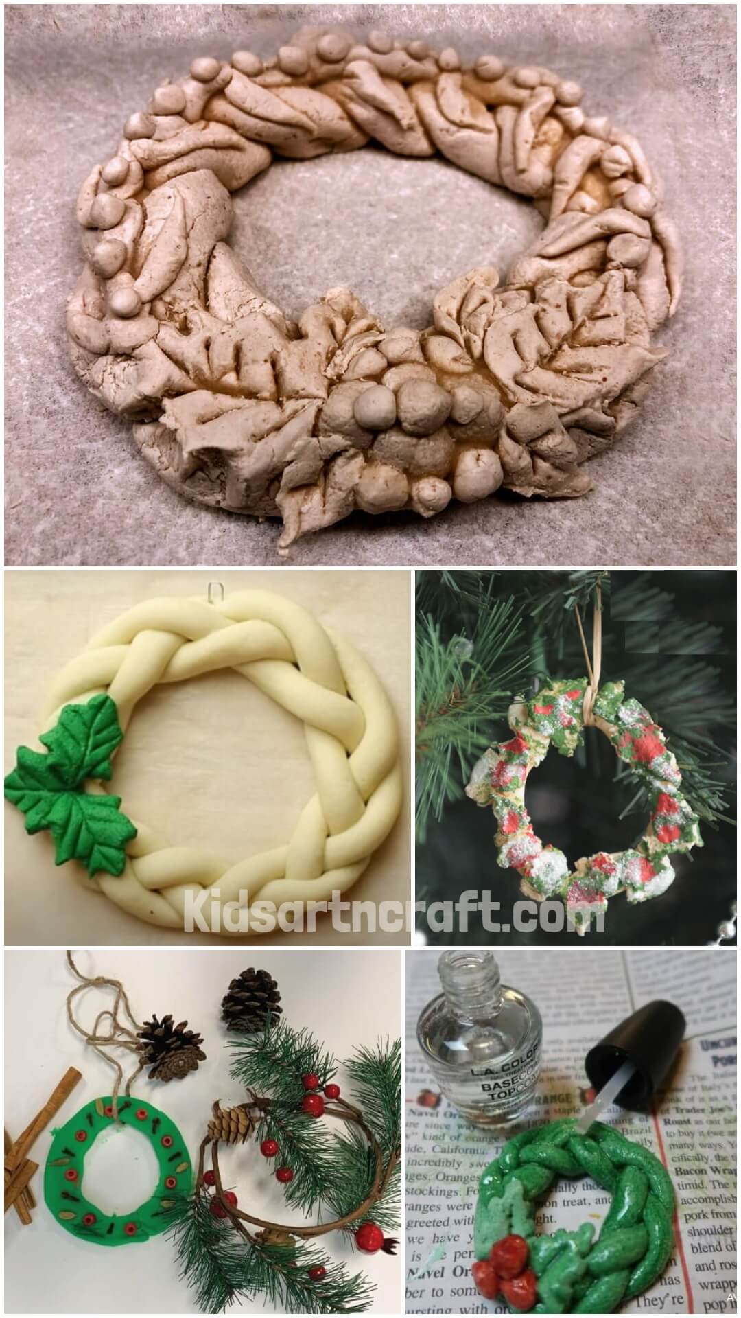 Salt Dough Wreath Ornaments