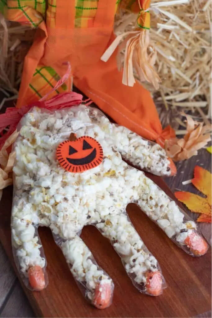 Scary Halloween Snacks Popcorn Hand Decoration Idea For Kid's PartyHalloween food decoration Ideas