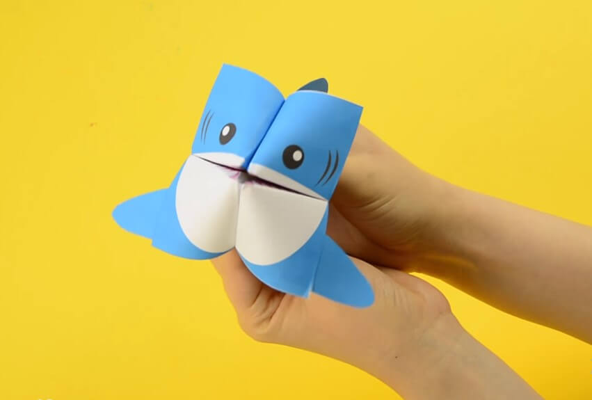 Scary Shark Origami Paper Chatterbox Craft Ideas Origami Paper Chatterbox Craft Ideas