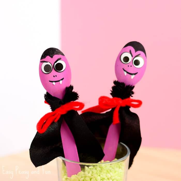 Scary Wooden Spoon Vampire Craft Ideas for Kids