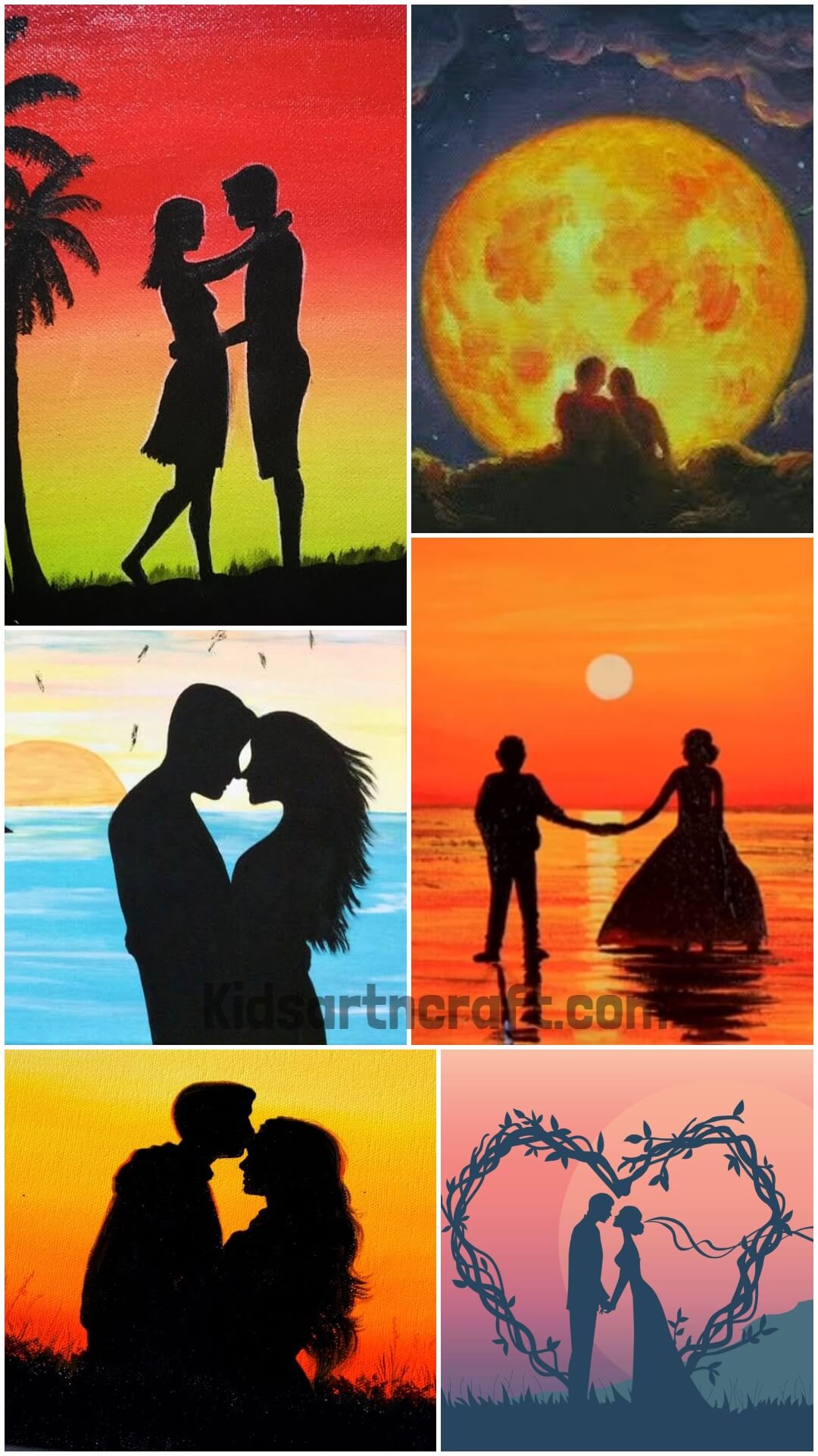 Silhouette Couple paintings