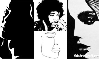Silhouette face paintings