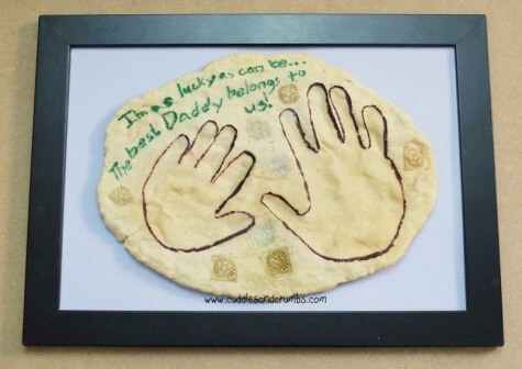 Simple And Easy Salt Dough Dad & Me Handprint Craft Gift Idea for Father's Day
