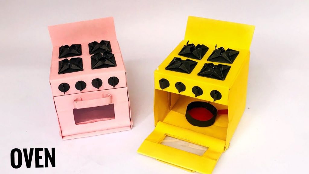 Simple & Quick Modern Mini Oven For Kids Play Using Origami Paper