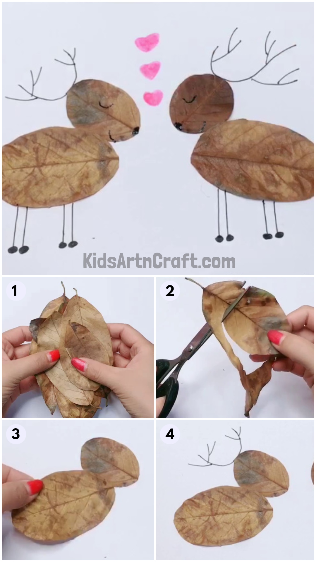 Simple Fall Leaf Reindeer Artwork - Step by Step Tutorial
