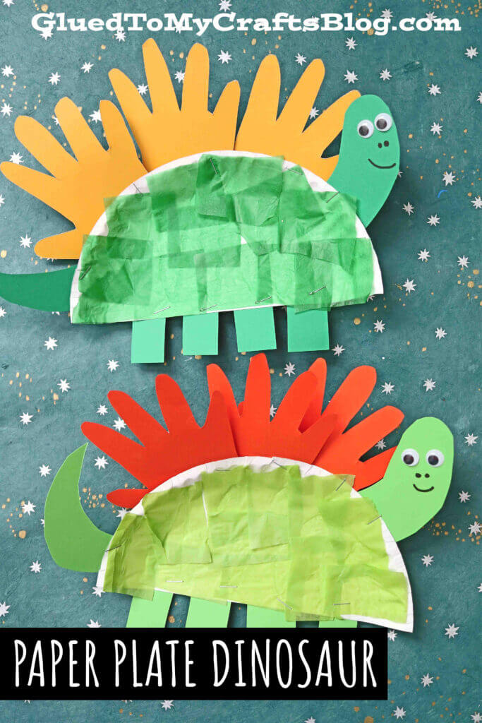 Simple Paper Plate Dinosaur Craft Using Tissue PaperPaper Plate Dinosaur Craft For Kids