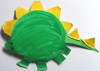 Simple Paper Plate Stegosaurus Dinosaur Craft Activity For Kids