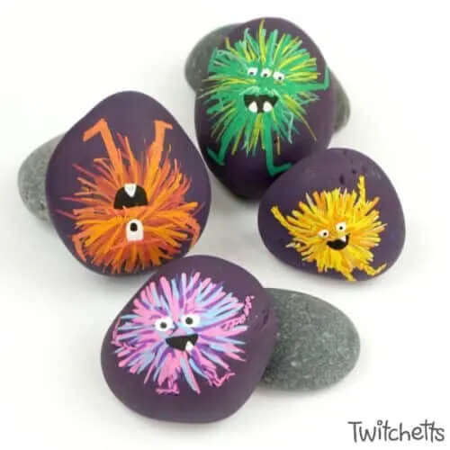 Simple Silly Monster Rock Craft Idea For KidsCute Monster Painted Rock Crafts