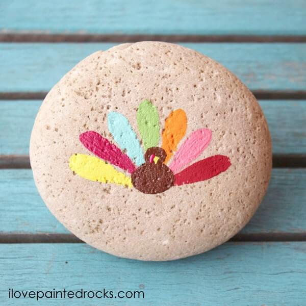 Simple Turkey Style Painted Rock Craft IdeaEasy Flower Painted Rock Ideas For Kids