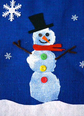 Snowman Banner Decoration Art & Craft Using Buttons Button Art &amp; Craft Ideas For Kids