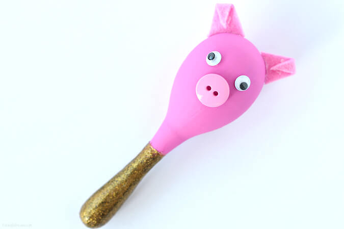 Super Cute Pig Maracas For Preschool Kids Fun ActivitiesMaracas Craft for Preschoolers 