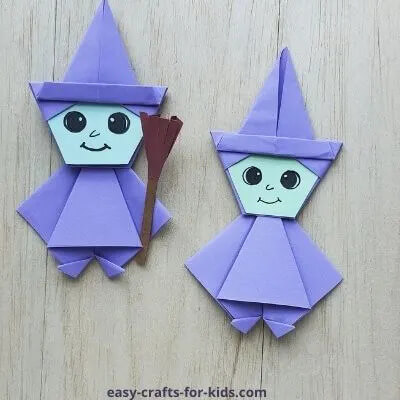 Super Easy Witch Origami Craft Idea For Halloween