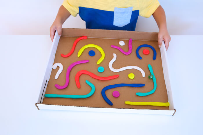 Super Fun Marble Maze Game Using Pay Dough & Recycled Cardboard
