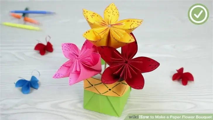 Super Pretty Flower Bucket Craft For KidsConstruction Paper Flower Crafts