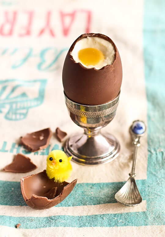 Tasty Cheesecake Filled Chocolate Easter Eggs With Yolk