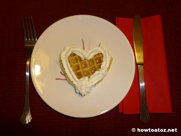 Tasty Heart-Shaped Waffles Food Decoration Idea For Valentine's Day