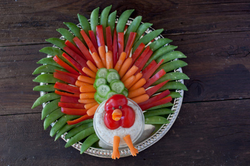 Thanksgiving Turkey Veggie Tray Decoration For Kids