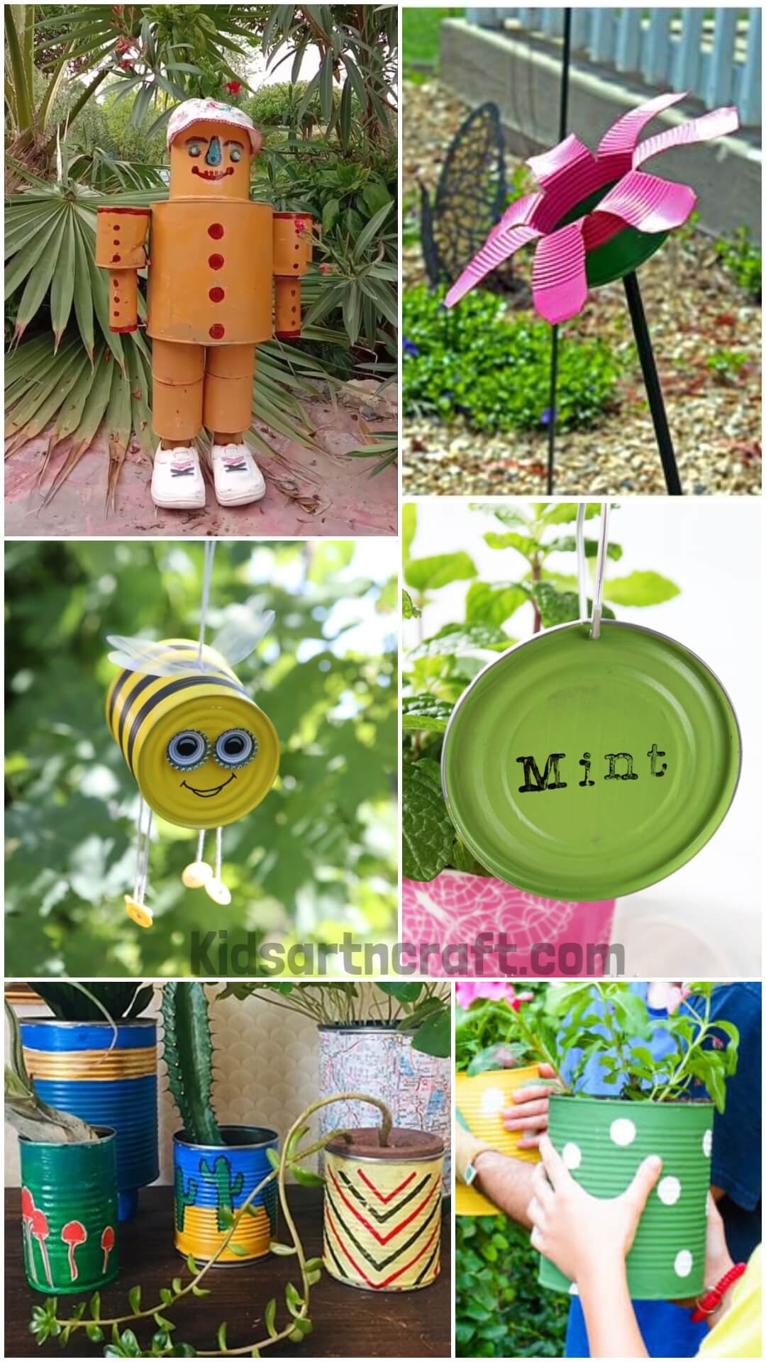 Tin Can Garden Art Ideas Kids Art & Craft
