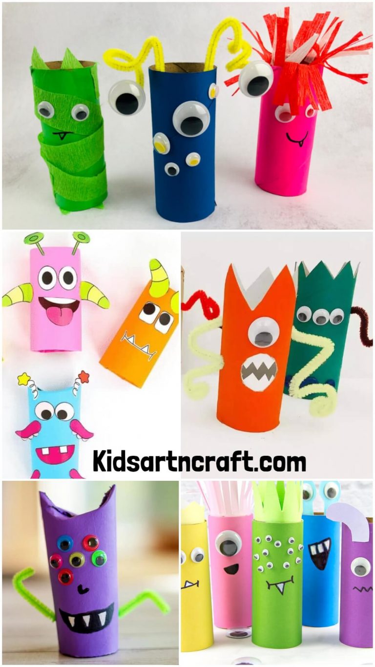 Toilet Paper Roll Monsters Craft Ideas Kids Art Craft