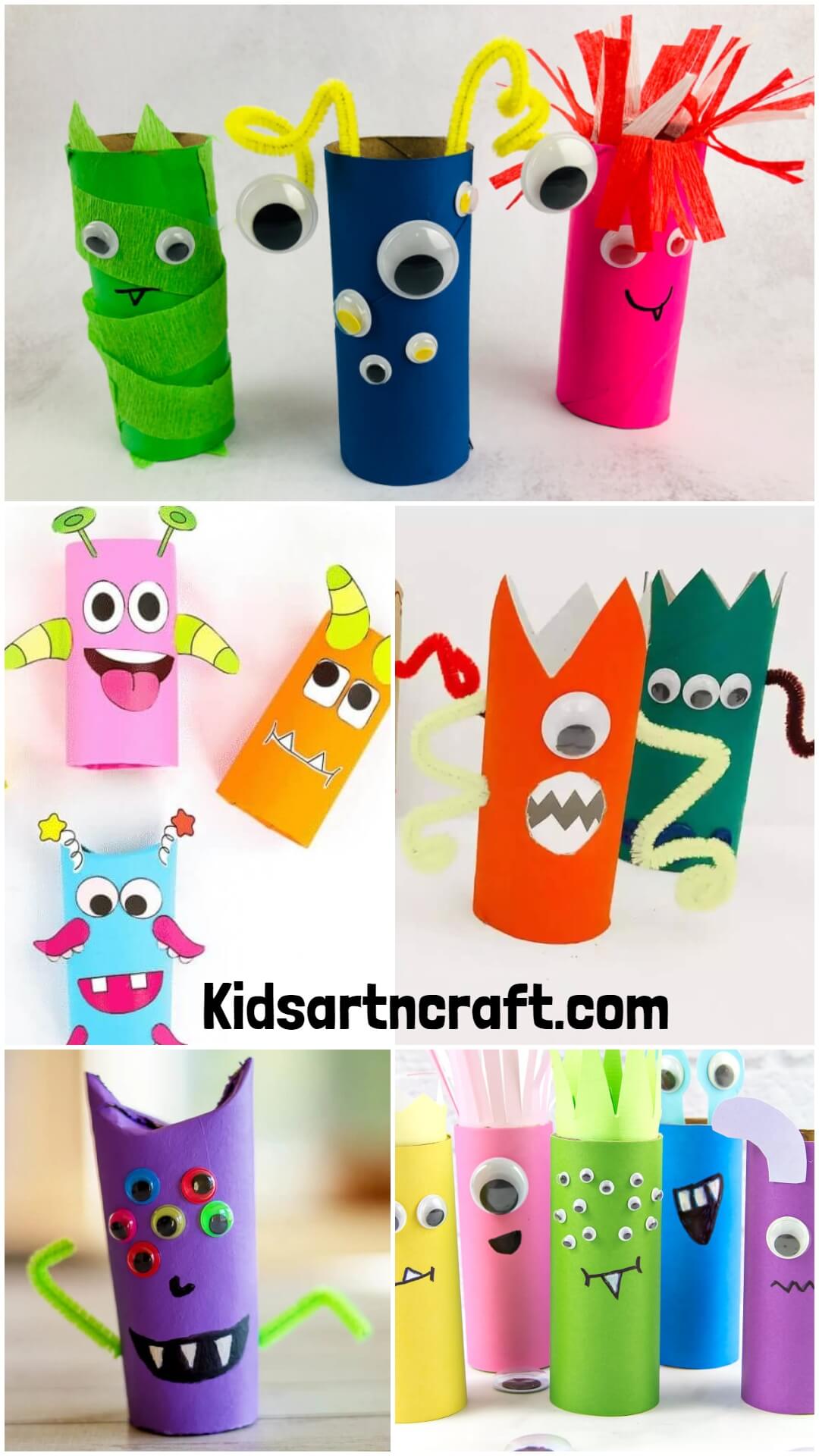  Toilet paper roll monsters craft ideas