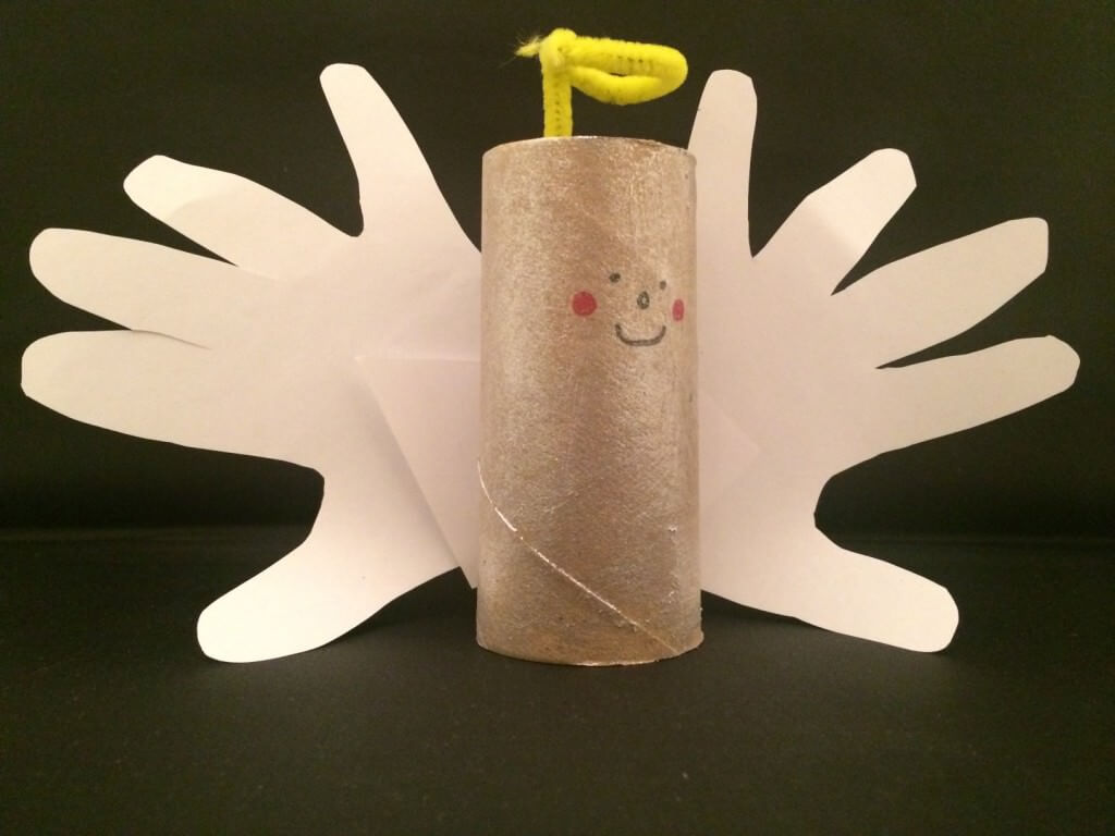 Toilet Roll & Paper Handprint Angel Craft For Toddlers