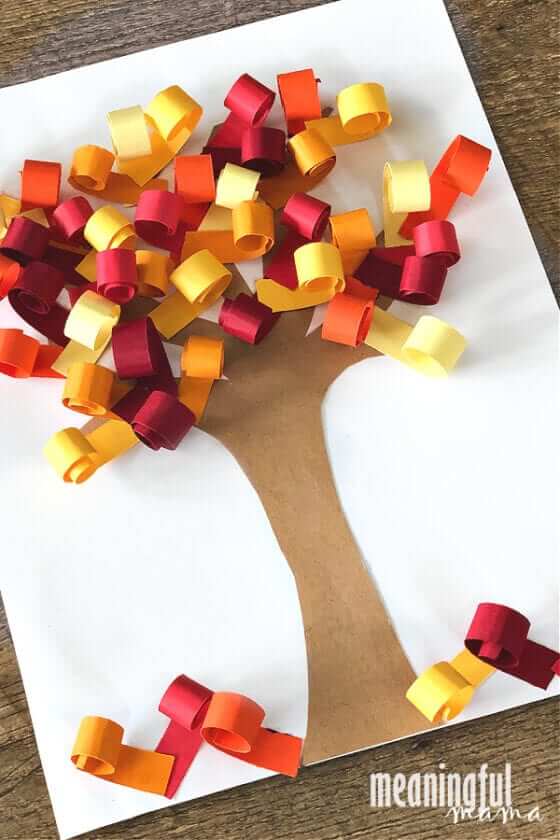 Unique 3D Paper Tree Fall Crafts For Toddlers