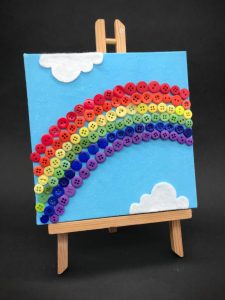 Unique & Cute Rainbow Button Art Design At HomeButton Canvas Art and Craft For Kids