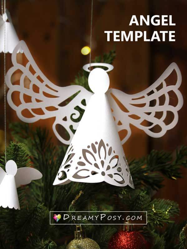 Unique Cardstock Paper Angel Craft Template For Christmas DecorCardstock Crafts For Adults